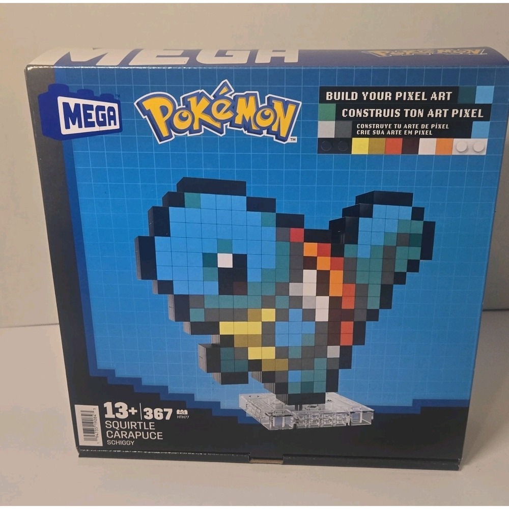 MEGA Pokemon Squirtle Pixel Art Building Set 367 Pieces HTH77 Gaming Toy